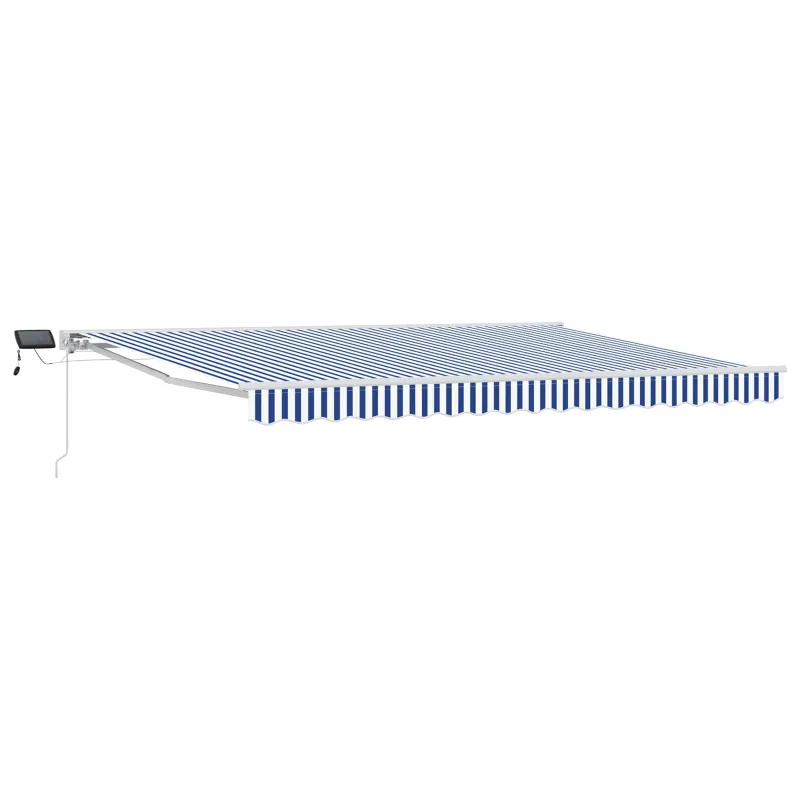 Rankinis markizės rėmas su LED Mėlyna ir balta 5 × 3,5 m