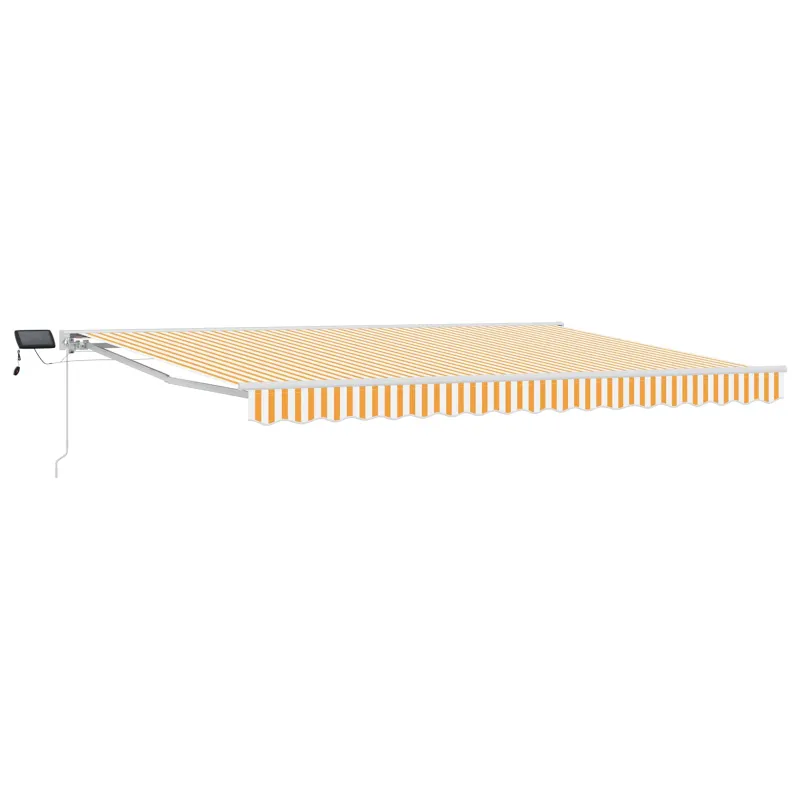 Rankinis markizės rėmas su LED Geltona ir balta 5 × 3,5 m