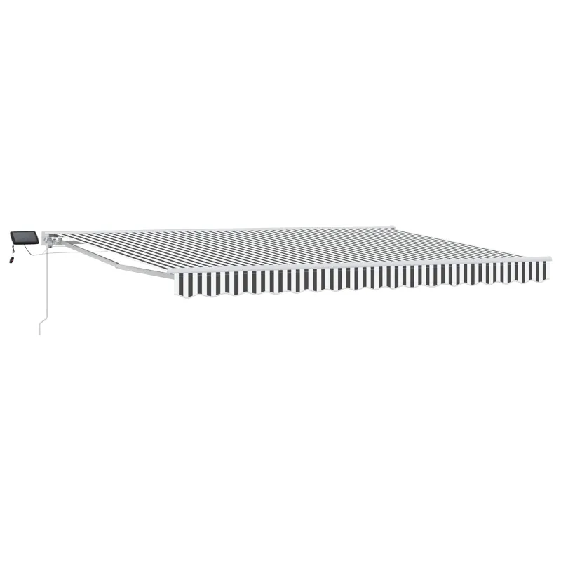 Rankinis markizės rėmas su LED Antracito ir baltos 5 × 3,5 m