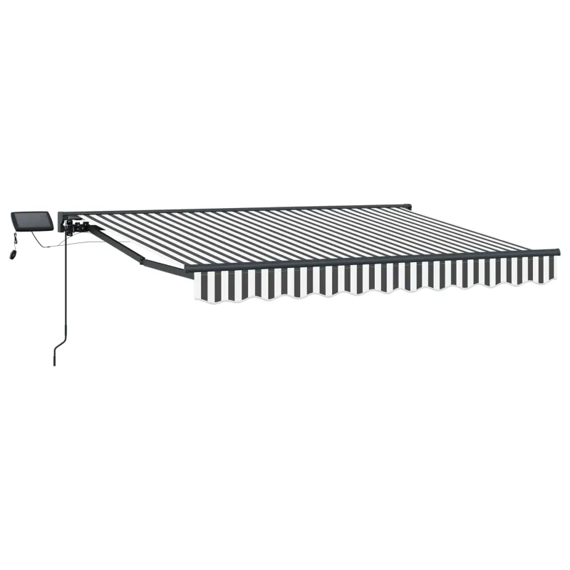 Rankinis markizės rėmas su LED Antracito ir baltos 2,5 x 2 m