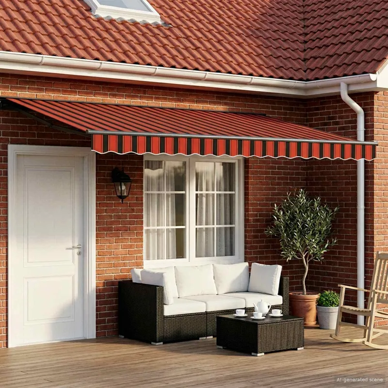 Rankinis markizės rėmas su LED 4 × 3,5 m