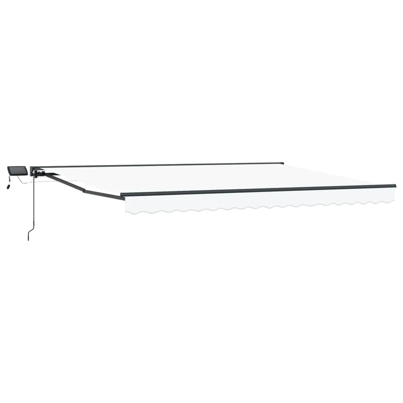 Rankinis markizės rėmas su LED Balta ir antracito 4,5 × 3,5 m