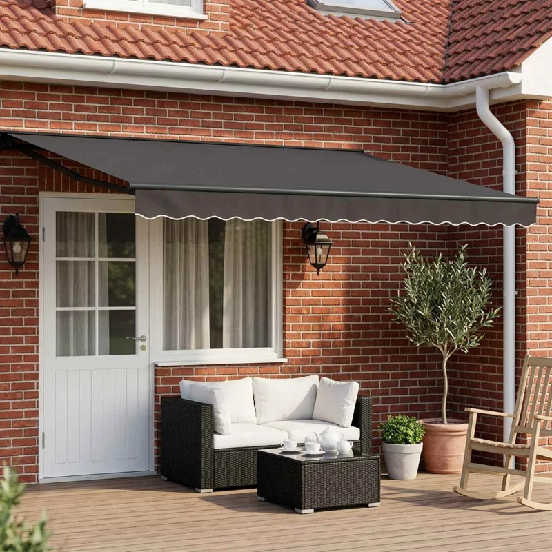 Elektrinė ištraukiama pavėsinė Antracitas 4 × 3,5 m
