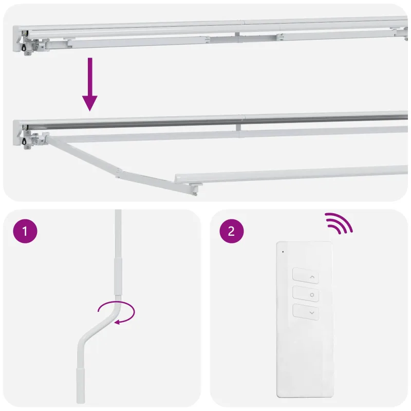 Elektrinė ištraukiama pavėsinė Balta ir antracito 4 × 3,5 m