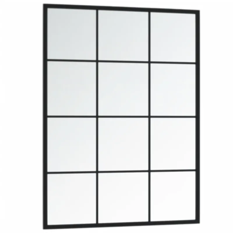 Sieninis veidrodis, juodos spalvos, 80x60cm, metalas