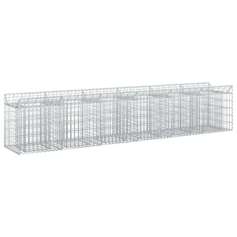 Gabioninė pakelta lova 2 pcs Sidabrinė