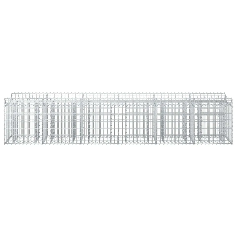 Gabioninė pakelta lova 2 pcs Sidabrinė
