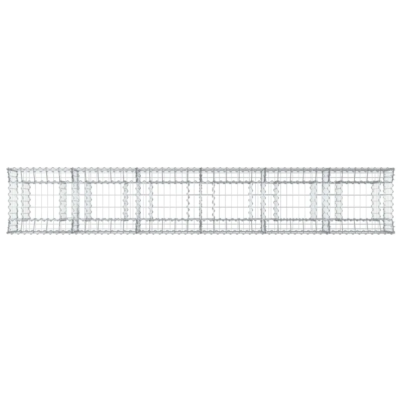 Gabioninė pakelta lova 2 pcs Sidabrinė