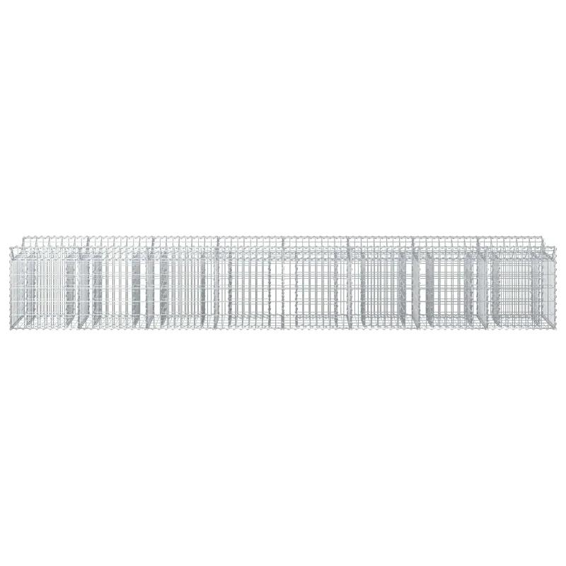 Gabioninė pakelta lova 2 pcs Sidabrinė
