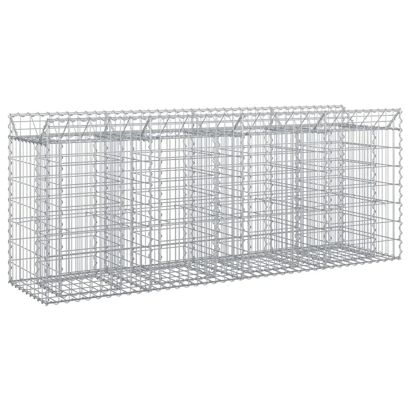 Gabioninė pakelta lova 2 pcs Sidabrinė