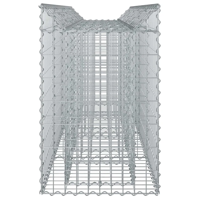 Gabioninė pakelta lova 2 pcs Sidabrinė