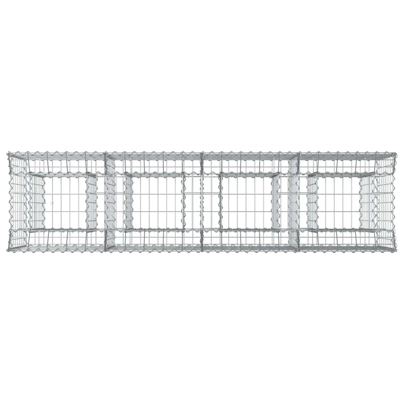 Gabioninė pakelta lova 2 pcs Sidabrinė
