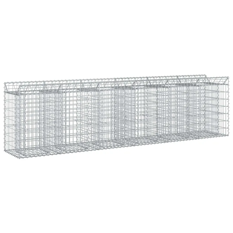 Gabioninė pakelta lova 2 pcs Sidabrinė