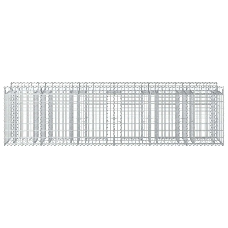 Gabioninė pakelta lova 2 pcs Sidabrinė
