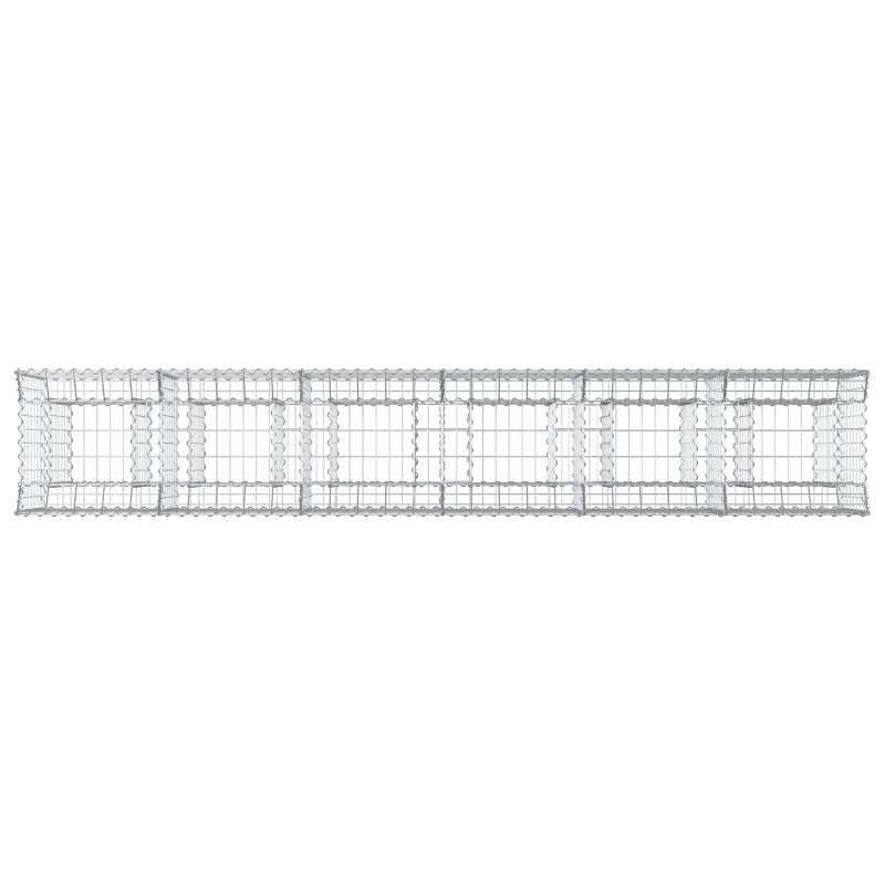 Gabioninė pakelta lova 2 pcs Sidabrinė