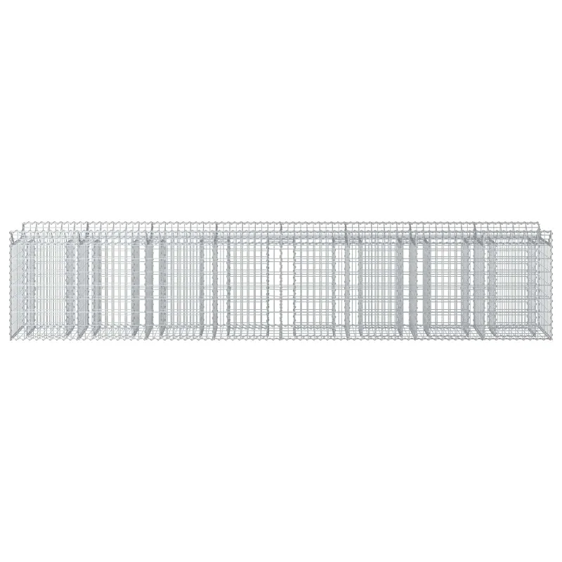 Gabioninė pakelta lova 3 pcs Sidabrinė
