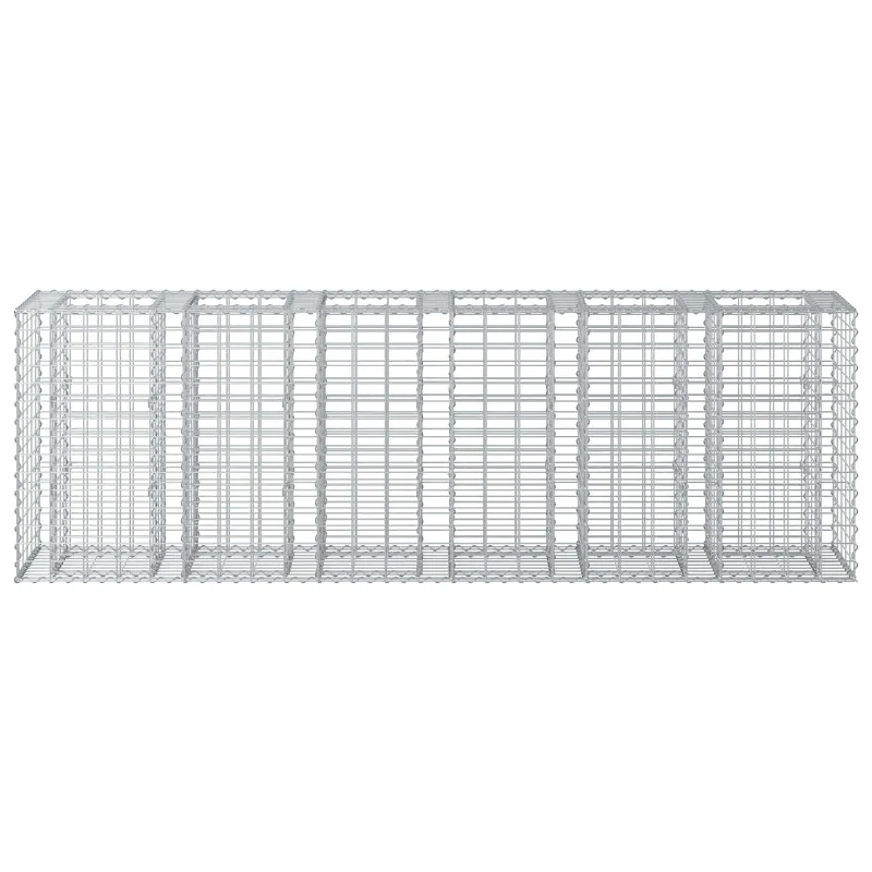 Gabioninė pakelta lova 2 pcs Sidabro 250 x 50 x 80 cm