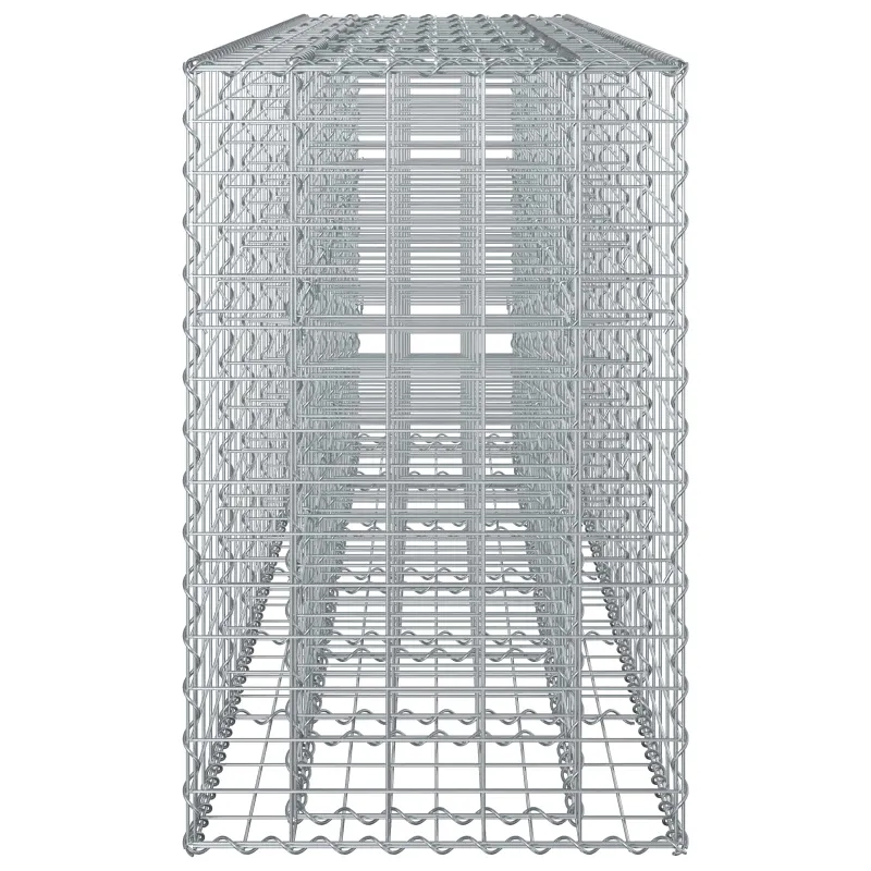 Gabioninė pakelta lova 2 pcs Sidabro 250 x 50 x 80 cm