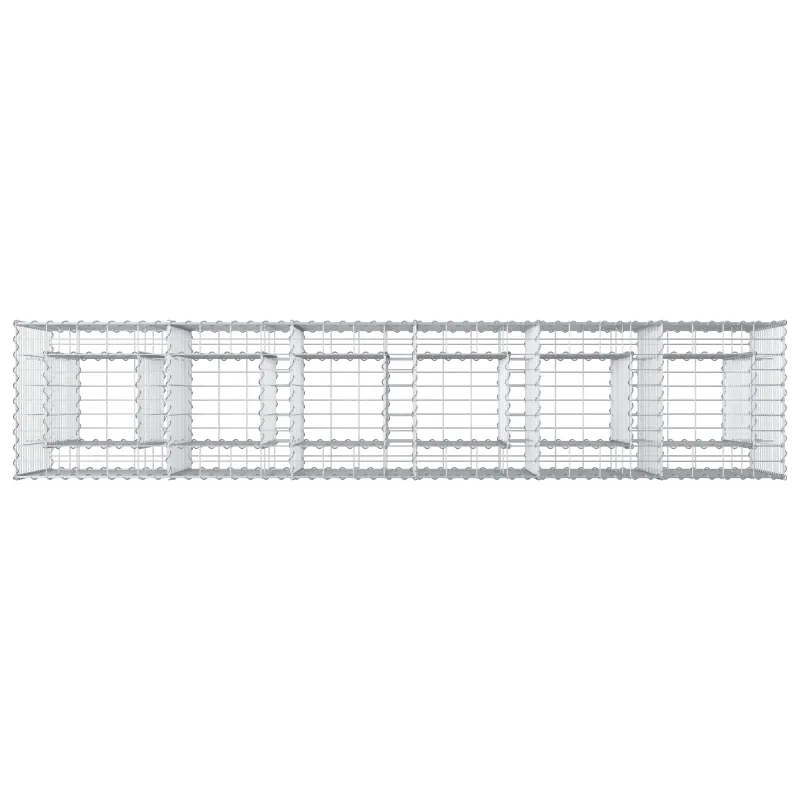 Gabioninė pakelta lova 2 pcs Sidabro 250 x 50 x 80 cm