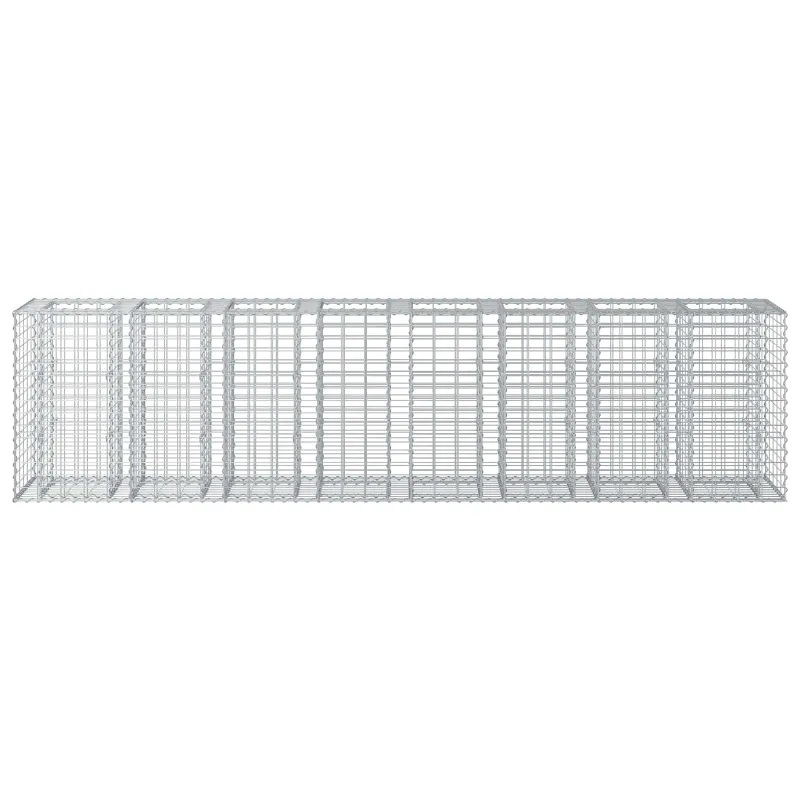 Gabioninė pakelta lova 2 pcs Sidabro 330 x 50 x 80 cm
