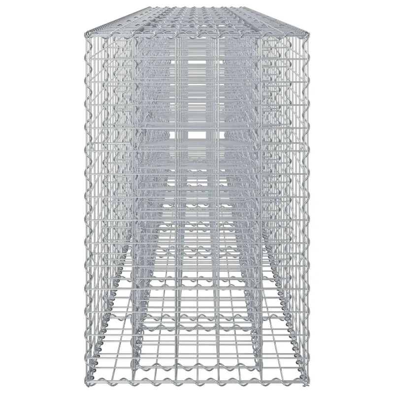 Gabioninė pakelta lova 2 pcs Sidabro 330 x 50 x 80 cm