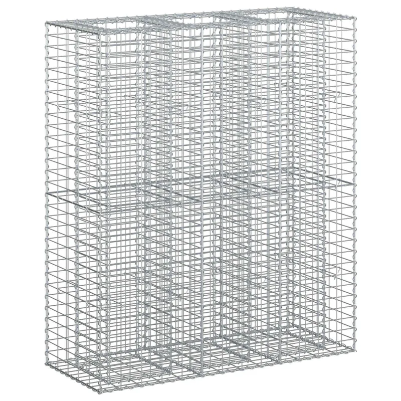 Gabioninė pakelta lova 2 pcs Sidabro 130 x 50 x 150 cm