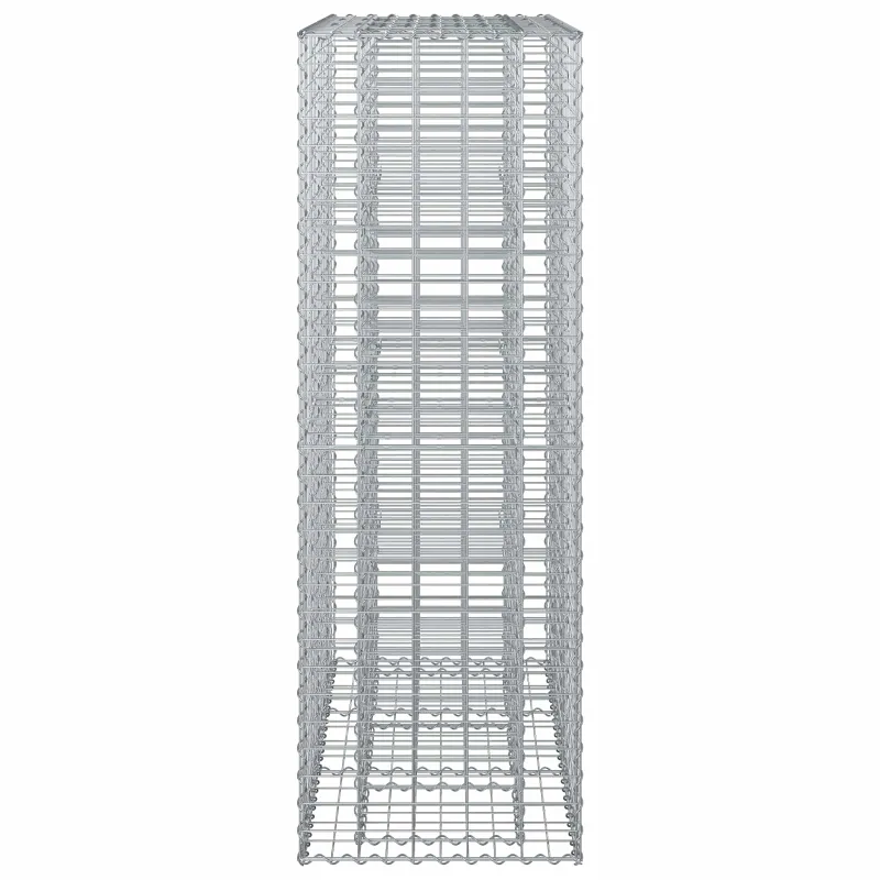 Gabioninė pakelta lova 2 pcs Sidabro 130 x 50 x 150 cm