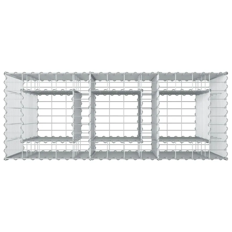 Gabioninė pakelta lova 2 pcs Sidabro 130 x 50 x 150 cm