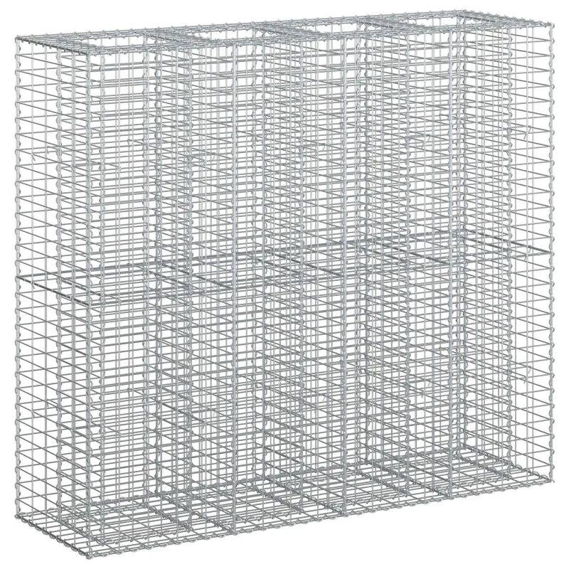 Gabioninė pakelta lova 2 pcs Sidabro 170 x 50 x 150 cm