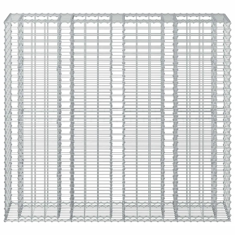 Gabioninė pakelta lova 2 pcs Sidabro 170 x 50 x 150 cm