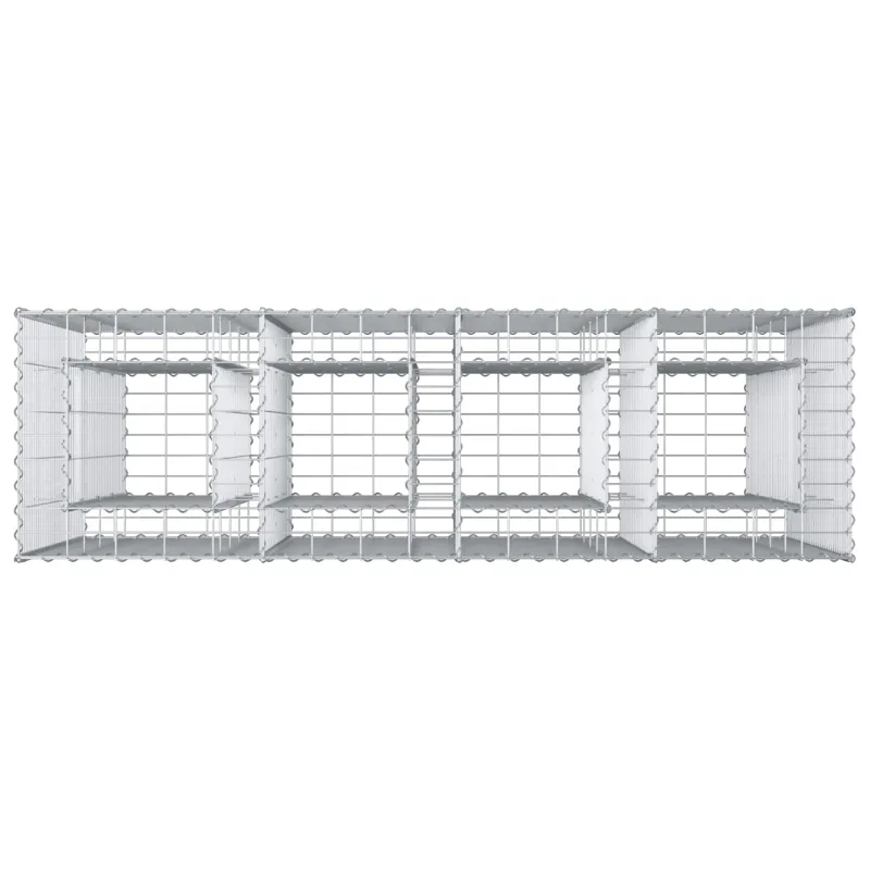 Gabioninė pakelta lova 2 pcs Sidabro 170 x 50 x 150 cm