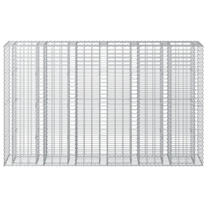 Gabioninė pakelta lova 3 pcs Sidabro 250 x 50 x 150 cm
