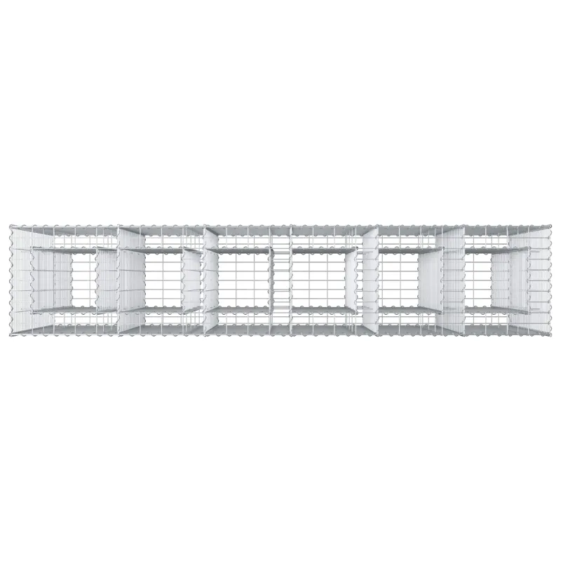 Gabioninė pakelta lova 3 pcs Sidabro 250 x 50 x 150 cm