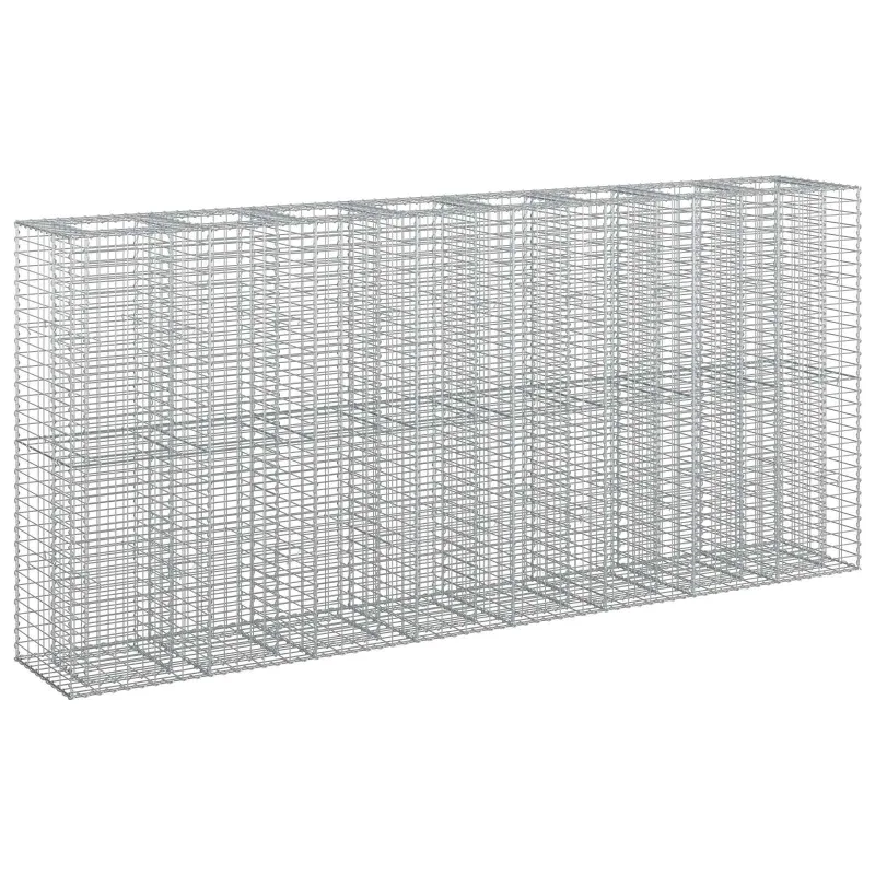 Gabioninė pakelta lova 4 pcs Sidabro 330 x 50 x 150 cm