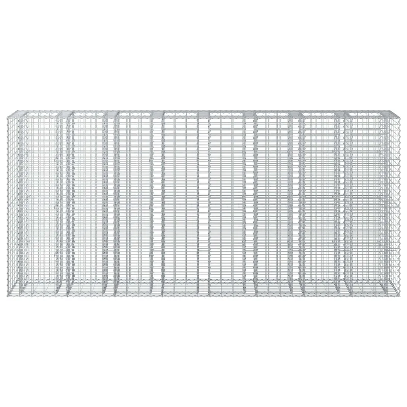 Gabioninė pakelta lova 4 pcs Sidabro 330 x 50 x 150 cm