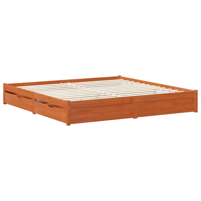 Lovos rėmas Vaško ruda 200 x 200 cm Kietas pušies medis
