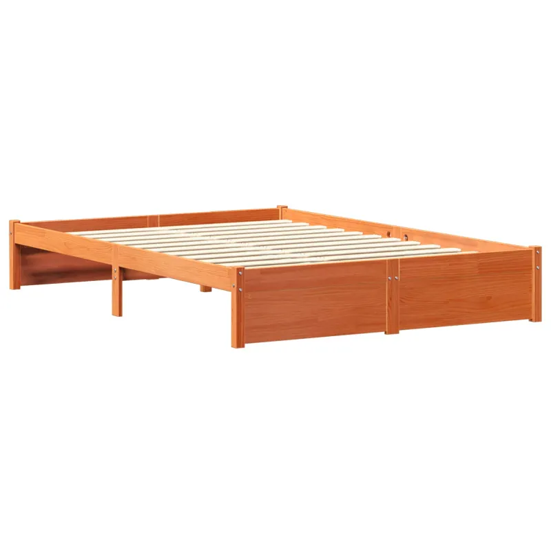 Lovos rėmas su saugykla 2 pcs Vaško ruda Kietas pušies medis