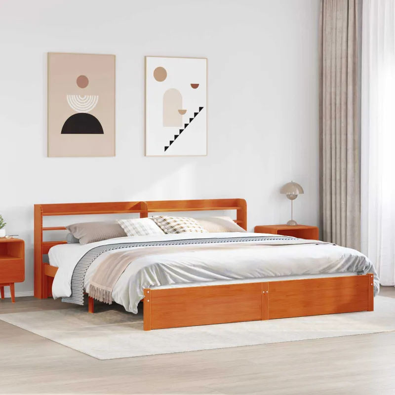 Lovos rėmas Vaško ruda 200 x 200 cm Kietas pušies medis