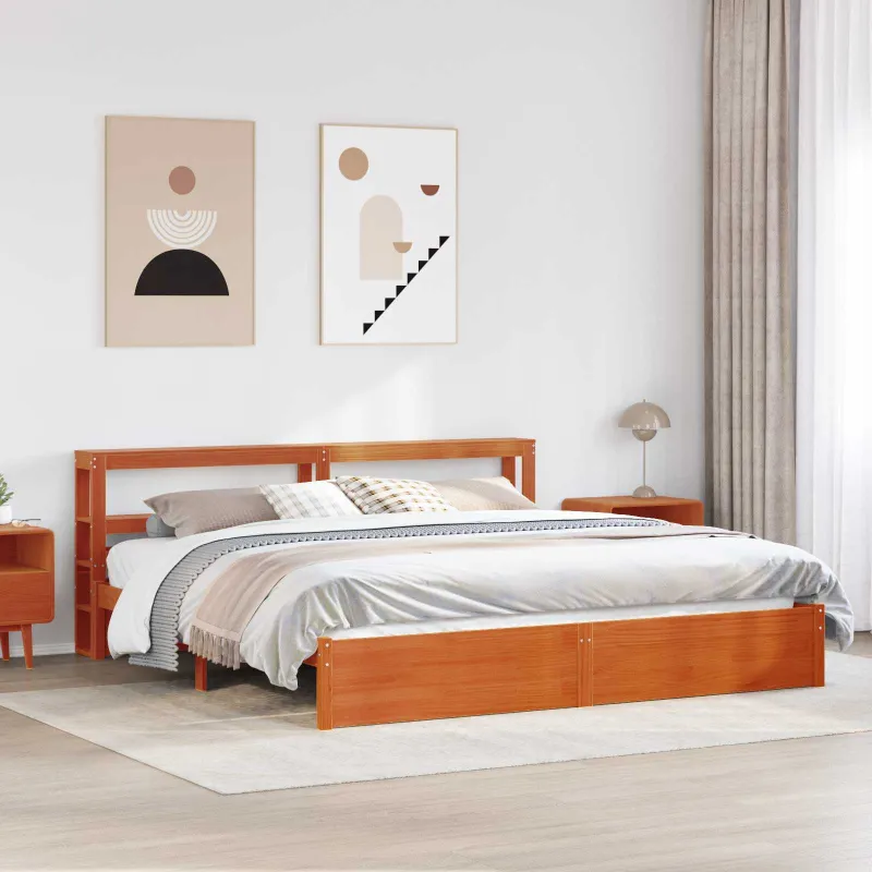 Lovos rėmas Vaško ruda 180 x 200 cm Kietas pušies medis