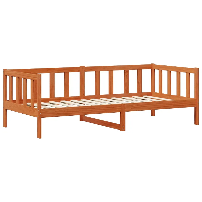 Dienos lova su čiužiniu Vaškas rudas ir baltas 90 x 200 cm