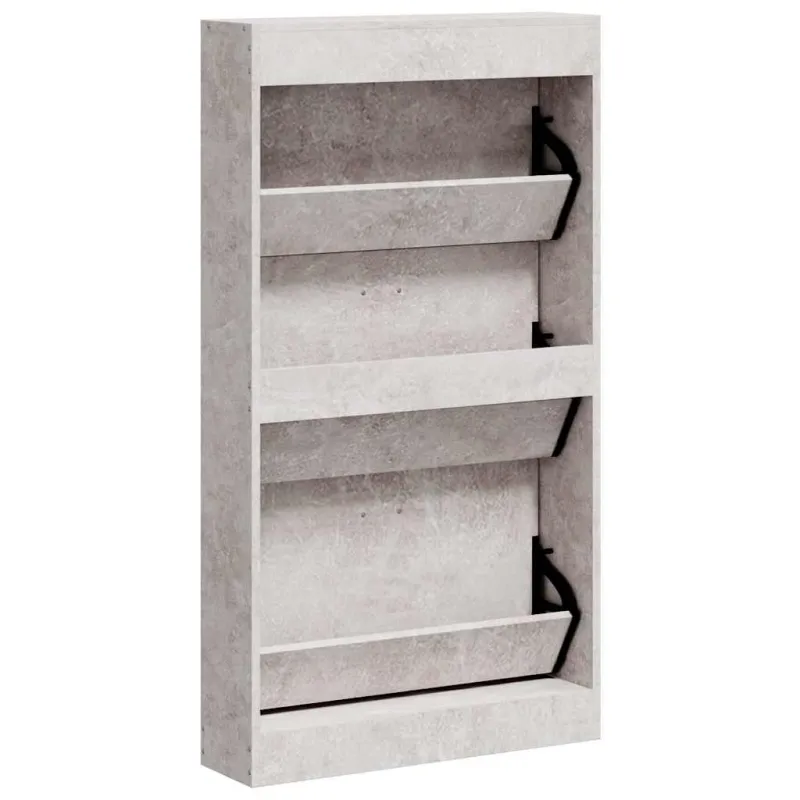 Spintelė batams, betono pilka, 59x17x108cm, apdirbta mediena