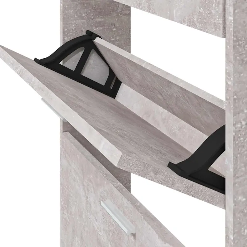 Spintelė batams, betono pilka, 59x17x108cm, apdirbta mediena