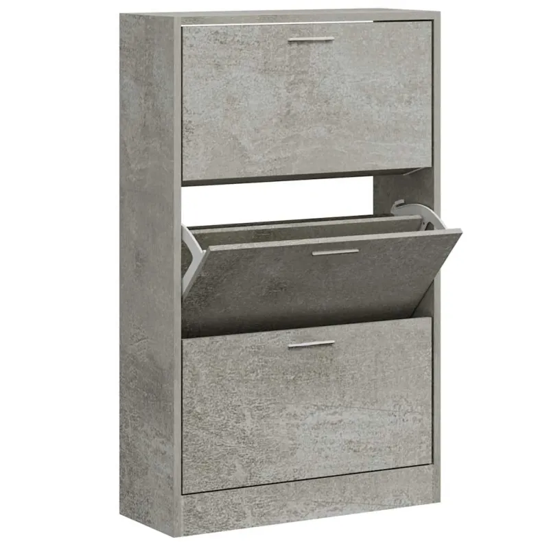 Spintelė batams, betono pilka, 63x24x103cm, apdirbta mediena