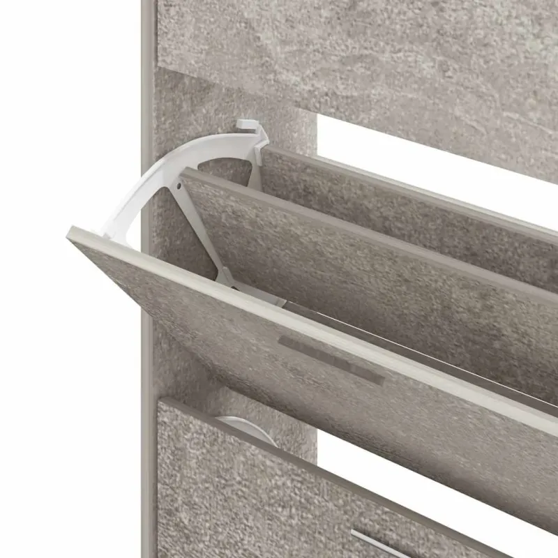 Spintelė batams, betono pilka, 63x24x103cm, apdirbta mediena