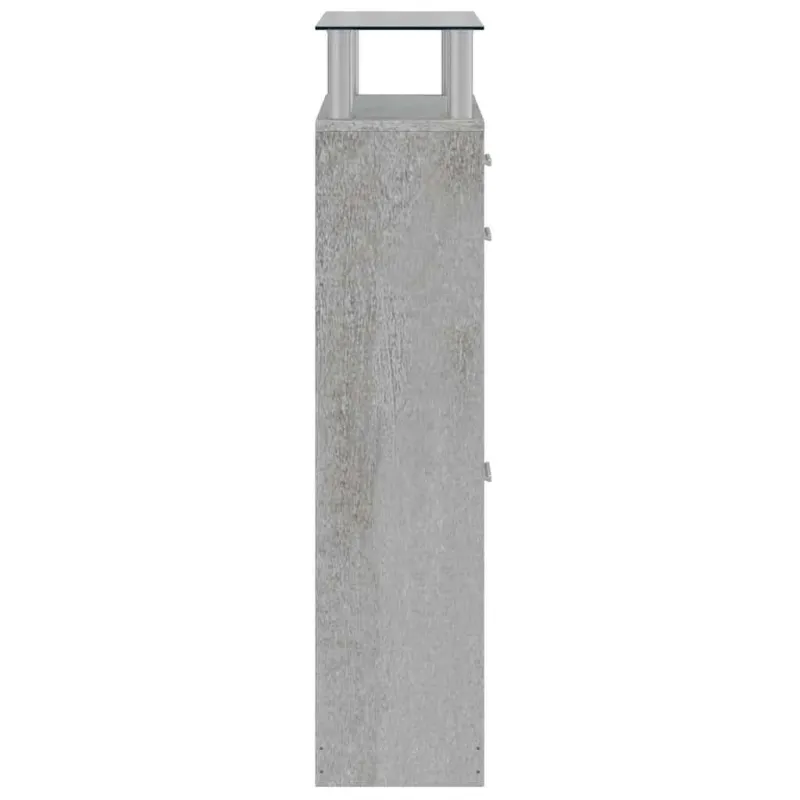 Spintelė batams, betono pilka, 63x24x104cm, apdirbta mediena