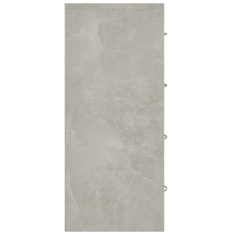 Šoninė spintelė su 4 stalčiais, betono pilka, 60x30,5x71cm