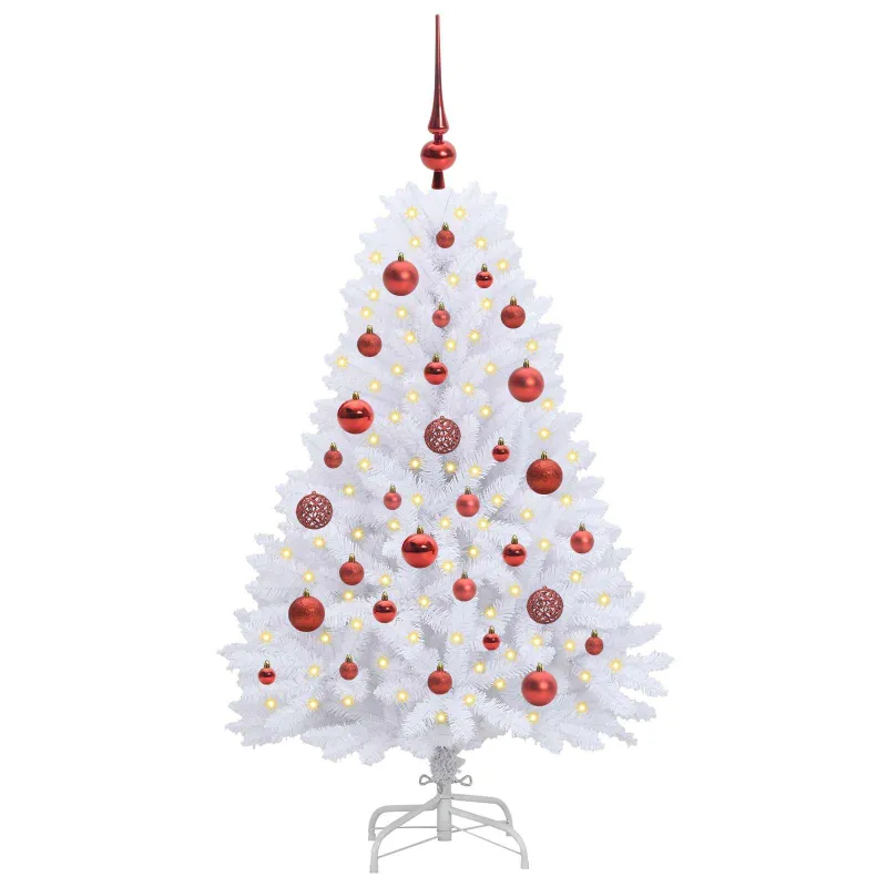 Dirbtinė Sulankstoma Kalėdų Eglutė Balta 120 cm PVC ir plienas