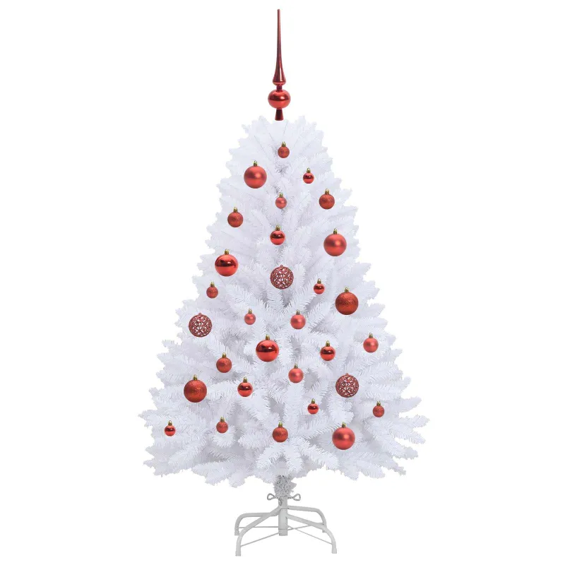 Dirbtinė Sulankstoma Kalėdų Eglutė Balta 120 cm PVC ir plienas