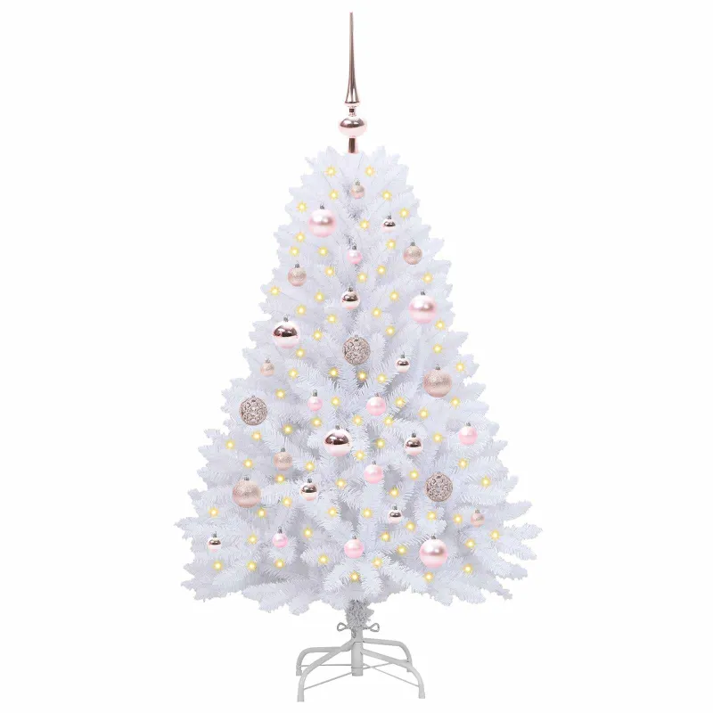 Dirbtinė Sulankstoma Kalėdų Eglutė Balta 120 cm PVC ir plienas