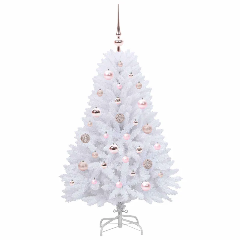 Dirbtinė Sulankstoma Kalėdų Eglutė Balta 120 cm PVC ir plienas